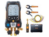 testo 557s Комплект 2 с заправочными шлангами — Умный цифровой манометрический коллектор, смарт-зонды вакуума и температуры и набор из четырёх заправочных шлангов (0564 5572)