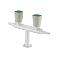 Двойной лабораторный кран для холодной воды Stegler KV-2-155 (латунь, высота 155 мм, прямой)